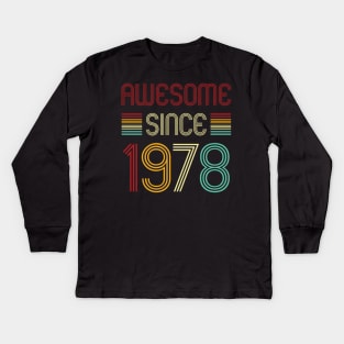 Vintage Awesome Since 1978 Kids Long Sleeve T-Shirt